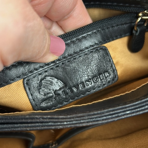 NWOT Levenger Soft Genuine Leather w/ suede strip Crossbody Messenger Bag - Picture 9 of 17